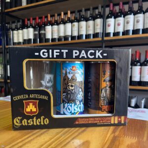 ESTUCHE CASTELO GIFT PACK + 2 LATAS + VASO DE VIDRIO