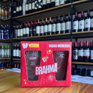 ESTUCHE BRAHMA + 2 VASOS MEMEROS VIDRIO